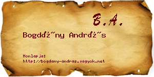 Bogdány András névjegykártya