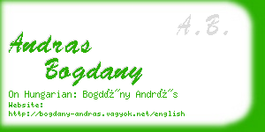 andras bogdany business card